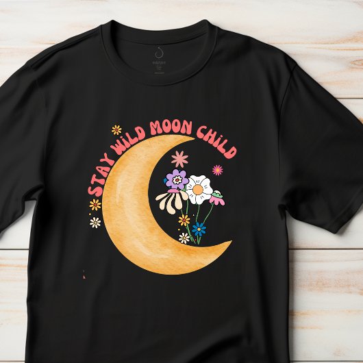 Meisjes Boho Retro "Moon Child" Basic T-shirt