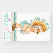 Meisjes Boho Tribal Baby shower Spandoek (Horizontaal)