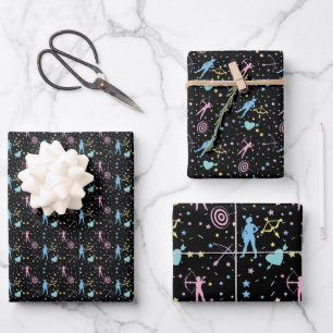 Meisjes Boogschieten - Girly Hearts Stars Archer Inpakpapier Vel