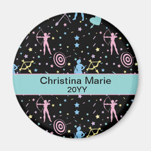 Meisjes Boogschieten - Girly Hearts Stars Archer Magneet