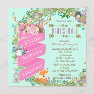 Meisjes bos baby shower kaart