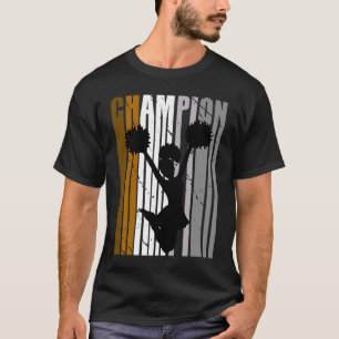 Meisjes Bruin Cheerleading Kampioen Verjaardag Che T-shirt
