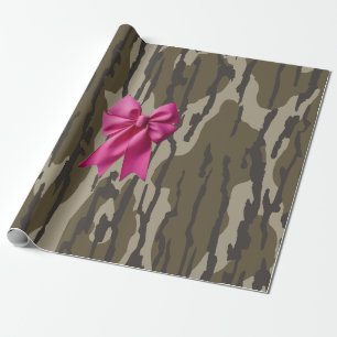 Meisjes Camo Pink Ribbon Bow Bottomland Camo Cadeaupapier
