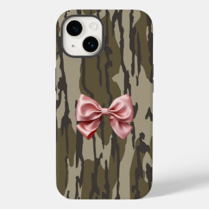 Meisjes Camo Roze Lint Boog Onder Lands Camo Case-Mate iPhone 14 Hoesje