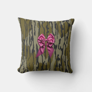 Meisjes Camo Roze Lint Boog Onder Lands Camo Kussen