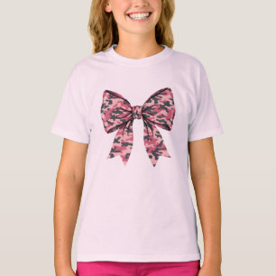Meisjes Camouflage Roze Coquette Strik Oude Camo K T-shirt
