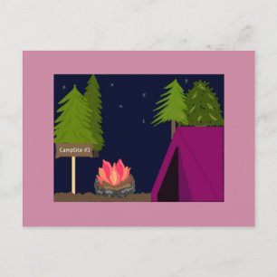 Meisjes Camping Outing Briefkaart