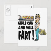 Meisjes Can en Will Fart Briefkaart (Voorkant / Achterkant)