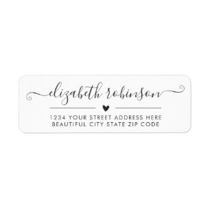 Meisjes Chic Calligraphy Script Heart Address Labe Etiket