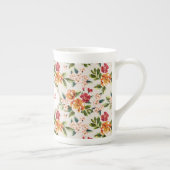 Meisjes Chic Floral Pattern met monogram naam Porselein Kop (Rechts)