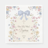 Meisjes Christelijke Doop Pastel Boog Wilde Bloem Servet (Voorkant)
