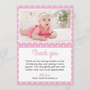 Meisjes Christening/Baptisme Hartelijk dank Bedankkaart