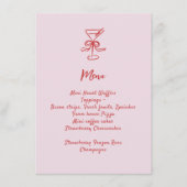 Meisjes Cocktail Brunch Roze Rood Handgeschreven Menu (Voorkant)