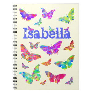 Meisjes Colorful psychedelic Art Butterfly Isabell Notitieboek