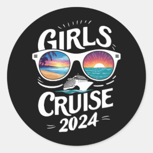 Meisjes Cruise Reis 2024 Vakantie Liefhebbers Ronde Sticker
