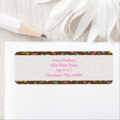 Meisjes cupcakes retour adres label (Insitu)