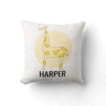 Meisjes Cute Waterverf Giraffe Safari Naam