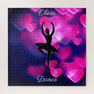 Meisjes Dance Pink en Paarse drijvende harten Legpuzzel