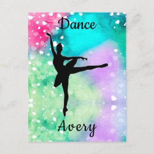 Meisjes Dance Waterverf met drijvende harten Briefkaart
