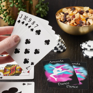 Meisjes Dans Sprong Roze Blauwe Kleur Bom met Naam Pokerkaarten