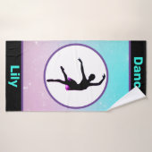 Meisjes dansen pastel gepersonaliseerde handdoek (Badhanddoek)