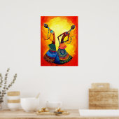Meisjes dansen: traditionele Indiase kunst Poster (Keuken)