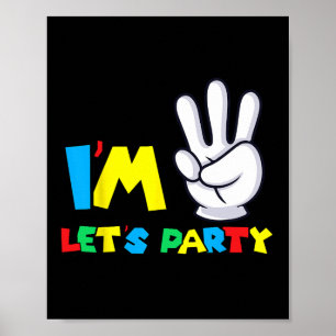 Meisjes Derde Verjaardag Shirt 3e Verjaardag Lets Poster