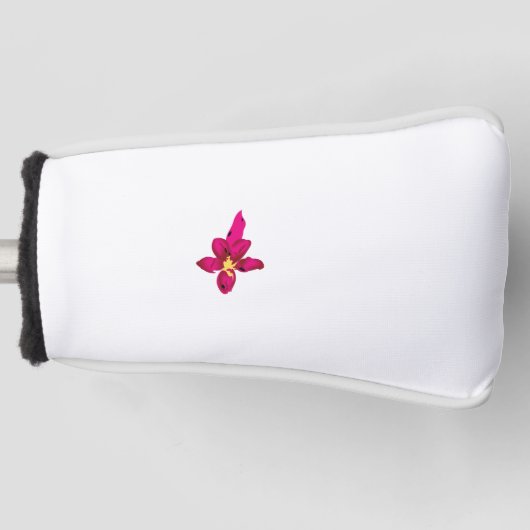 Meisjes design, lichtgoud, paars rood golfheadcover (Voorkant)