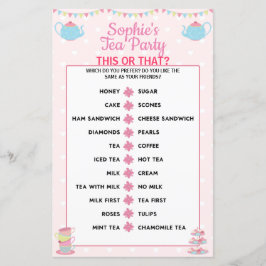 Meisjes die op een dag thee eten, dit of dat spel