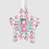 Meisjes die plaatsen zoeken ornament (voorkant)