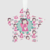 Meisjes die plaatsen zoeken ornament (voorkant)