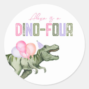 Meisjes Dino-Four Party Stickers