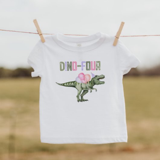 Meisjes Dino-Vier Feest Shirt