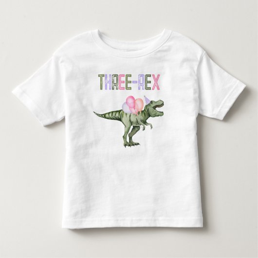 Meisjes Dinosaur Three-Rex Shirt (Voorkant)