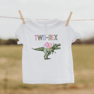 Meisjes dinosaur Two-Rex shirt