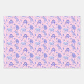 Meisjes Dinosaurus Gift Wrap in drie kleuren Inpakpapier Vel (Voorkant)