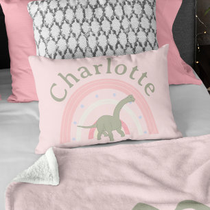 Meisjes Dinosaurus Regenboog Roze Slaapkamer Custo Accent Kussen