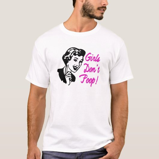 Meisjes doen geen poep roze T-Shirt - S M L XL 1X (Voorkant)