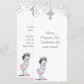 Meisjes Doop Christening Menu Programma (Voorkant / Achterkant)
