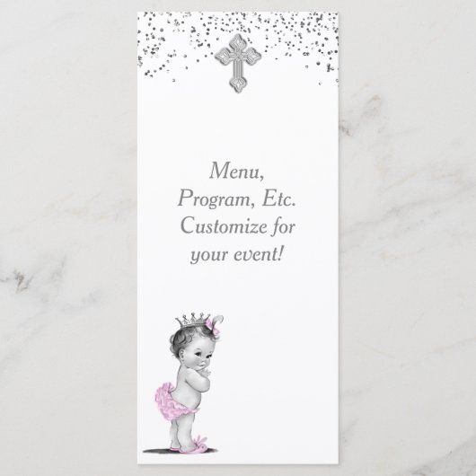 Meisjes Doop Christening Menu Programma (Voorkant)