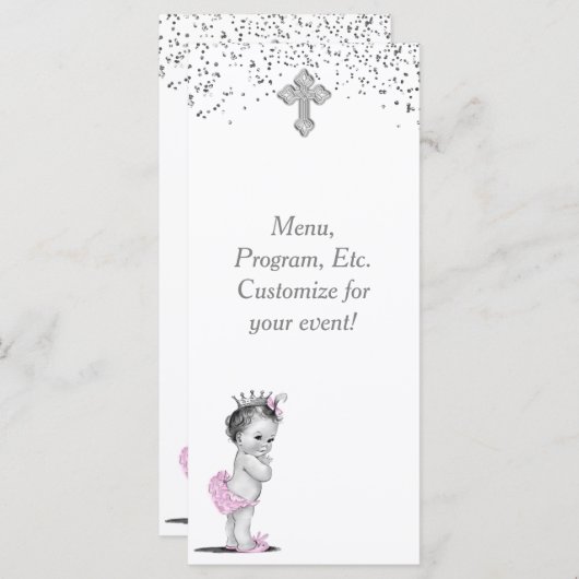 Meisjes Doop Doop Menu Programma (Voorkant / Achterkant)