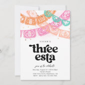 Meisje's Drie Esta Verjaardag uitnodiging (Voorkant)