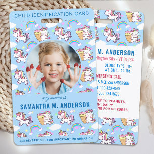Meisjes Eenhoorn Aangepaste Foto Identificatie Kin Badge