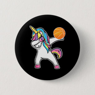 Meisjes Eenhoorn Dabbing Basketbal Speler Fun Ball Ronde Button 5,7 Cm