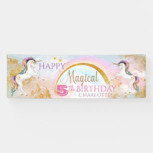 Meisjes Eenhoorn Verjaardagsfeest Banner