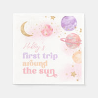 Meisjes eerste reis rond de zon servetten