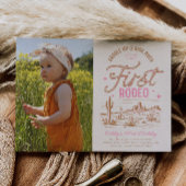 Meisje's eerste Rodeo foto Verjaardag uitnodiging