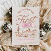 Meisjes eerste Rodeo verjaardagsuitnodiging Kaart