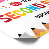 Meisjes eerste schooldag tweede klas poster (Hoek)