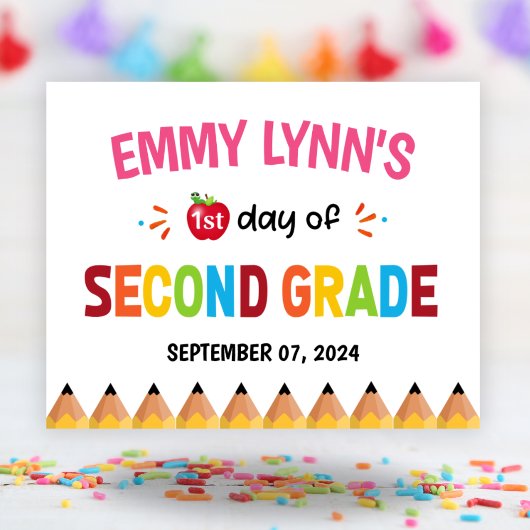 Meisjes eerste schooldag tweede klas poster